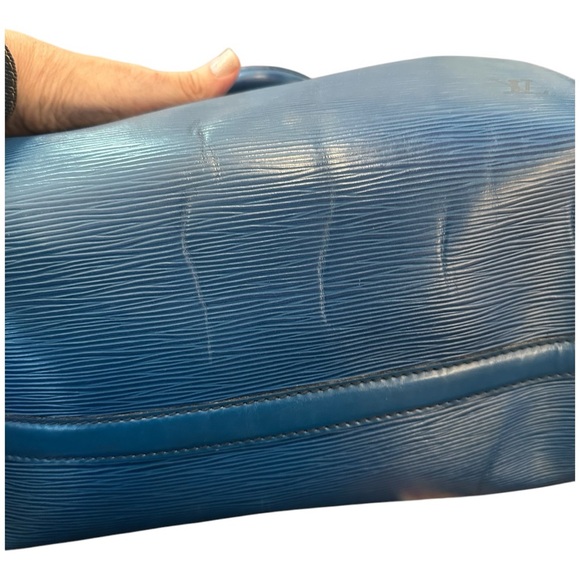 LOUIS VUITTON Speedy 30 Blue Epi Leather Boston Hand Bag Purse - Picture 15 of 15